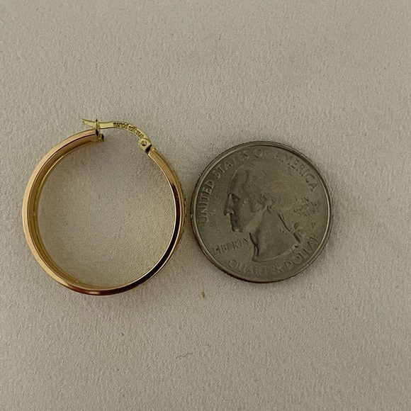 Solid 10k Gold Hoop Earrings - Picture 6 of 8